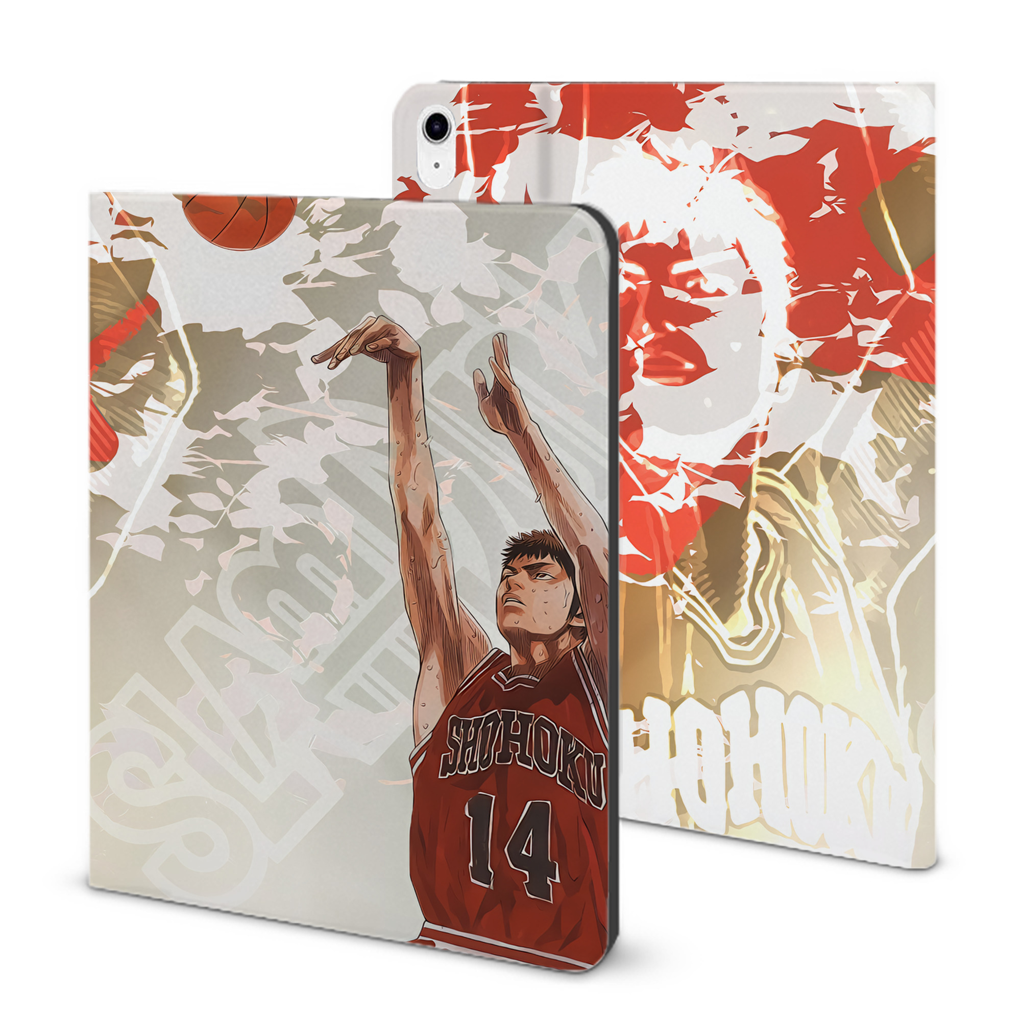 （画像用） SLAM DUNK／スラムダンク IPad ケース ブック型 PUレザー TPU 耐衝撃 軽量 薄型 ペン収納なし 全面保護 IPad 各モデル対応